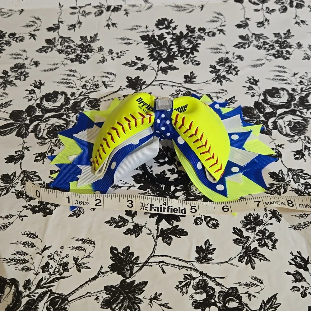 Softball bow ponytail b121